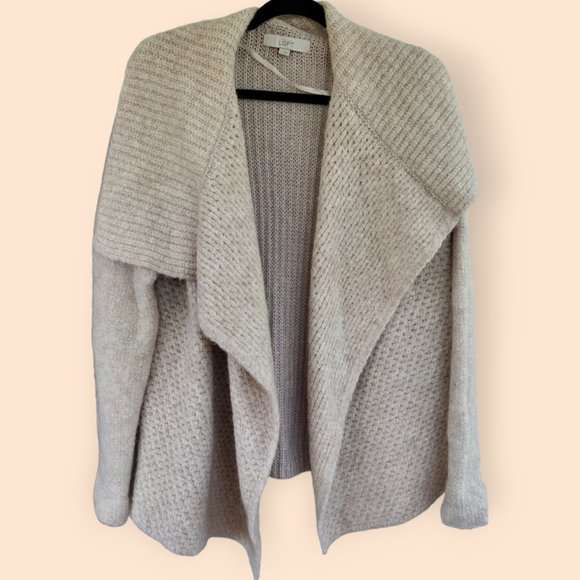 LOFT Sweaters - Loft Large Cardigan Wool Ann Taylor Beige Cream Soft Warm Knit Office Loungewear
